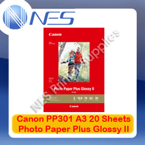 Canon PP-301 A3 Photo Paper Plus Glossy II 20 Sheets 265GSM for IX6860/IP8760